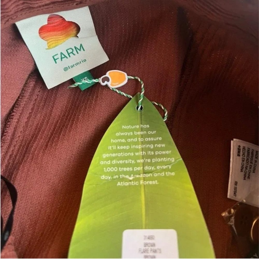 FARM Rio Rust Button-Accent Flare Pants - Picture 3 of 4